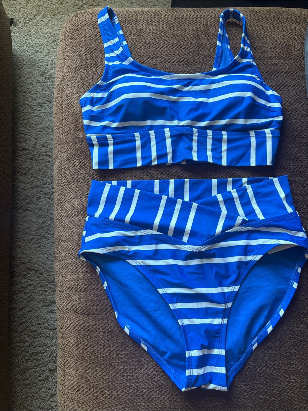 DSG Blue and White Striped Bikini Set